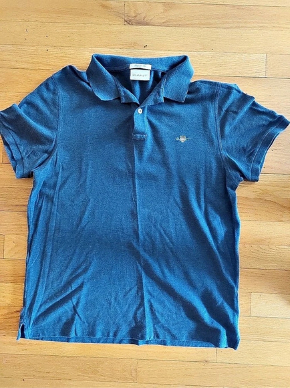 GANT Men's Regular Fit Shield Piqué Polo Shirt Blue Cotton Polo Shirt